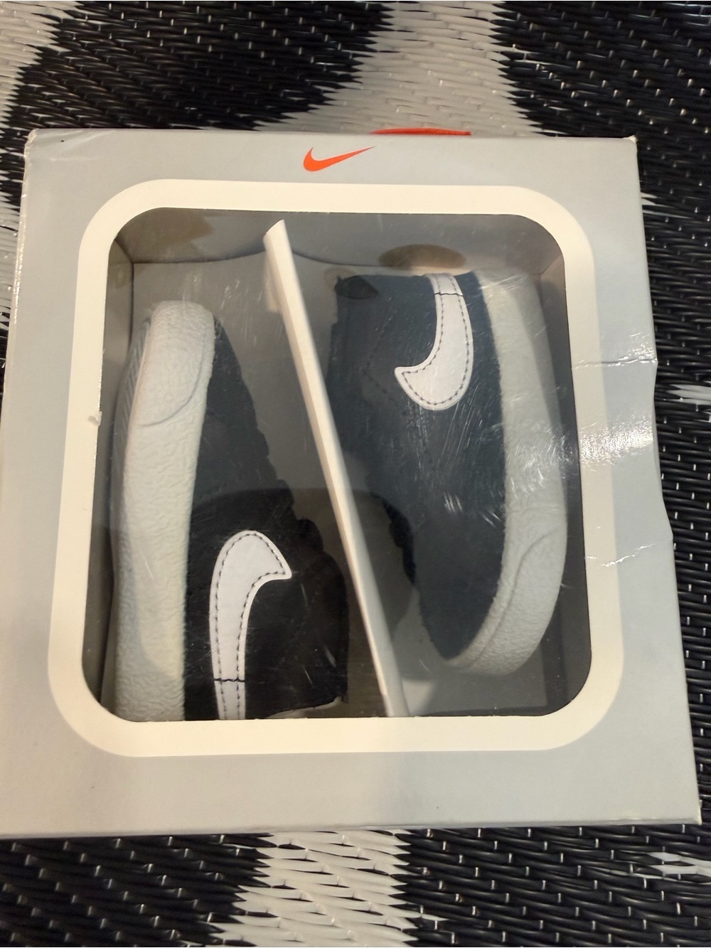 Nike Blazer Mid Crib Baby Shoes Black White Size 1C w/ Box